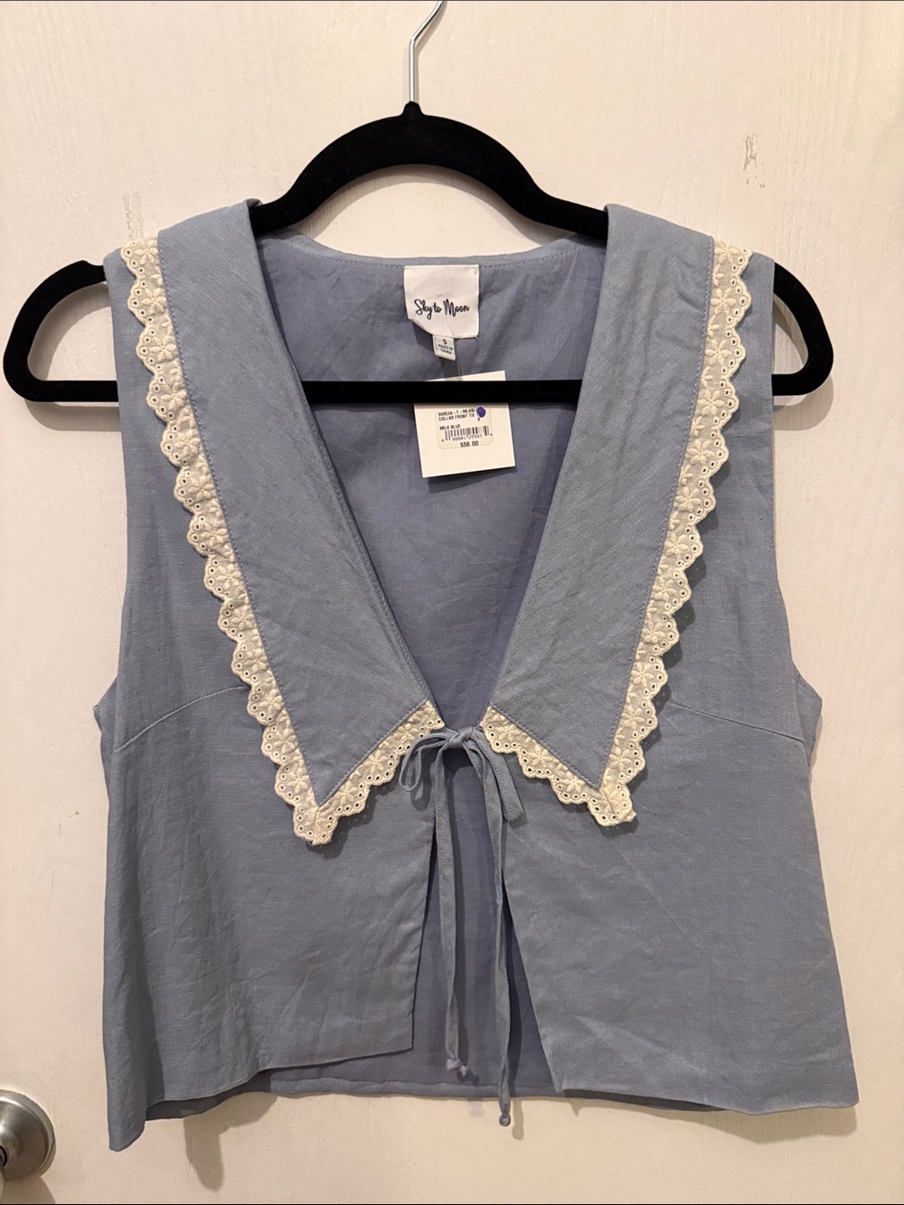 Sky to Moon // Lace-Trim Sailor Collar Tank